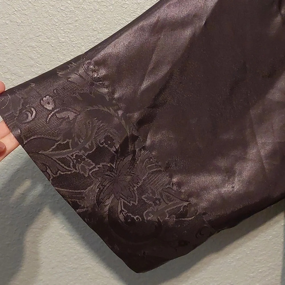 Vintage 90s Y2K Victoria's secret Gold label Metallic Gray Satin Robe O/S - Picture 2 of 8